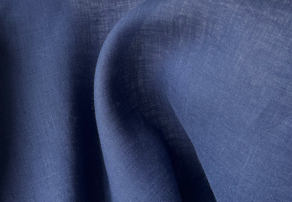 Semi-Sheer Indigo Plum Handkerchief Linen (Made in Turkey)