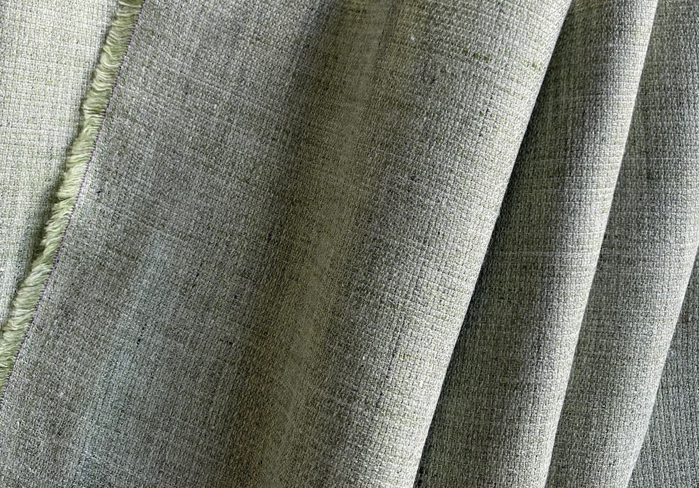 Light to Mid-Weight Laurel Sage Weathered Linen (Made in Italy)