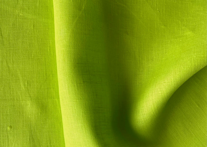 Mid-Weight Vacation Neon Green Linen (Made in Poland)