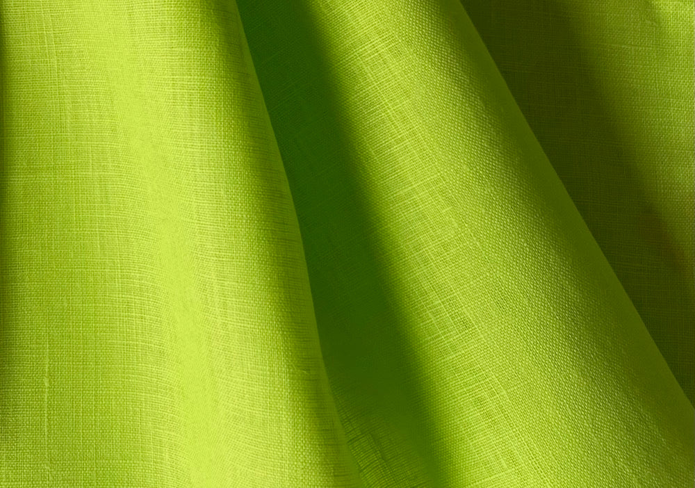 Mid-Weight Vacation Neon Green Linen (Made in Poland)