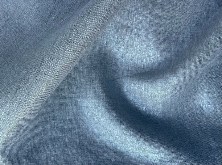 Light-Weight Airy Metallic Silvered Flax Linen (Made in Poland)