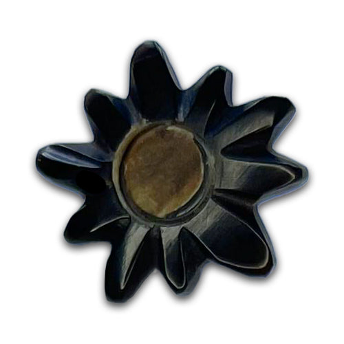 13/16" Mocha Daisy Splate Horn Button (Made in USA)