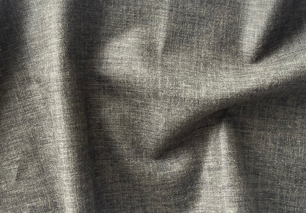 Luxury Couture Unusual Sand & Soft Black Quartz Linen Blend Tweed (Made in Italy)
