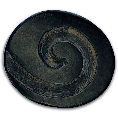 1 1/4" Organic Spiral Midnight Brown Horn Button (Made in USA)