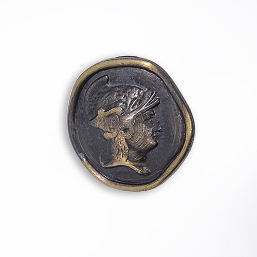 3/4" Gladiator Antique Gold Metal Button (Made in Switzerland)