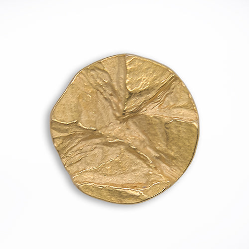 1" Crumpled Paper Gold Metal Button (Made in Germany)