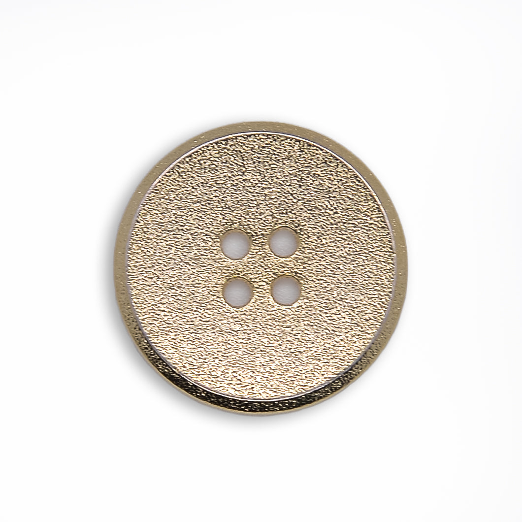 4-Hole Stippled Gold Metal Button (Made in Spain)