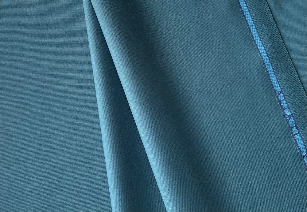 Victorian Teal Selvedged 150s Wool Suiting  (Made in Italy)