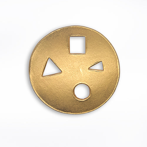 1" Geometric Open-Work Gold Metal Button (Made in Switzerland)