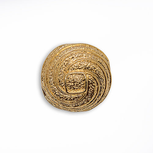 3/4" Swirled Spiral Gold Metal Button (Made in Germany)