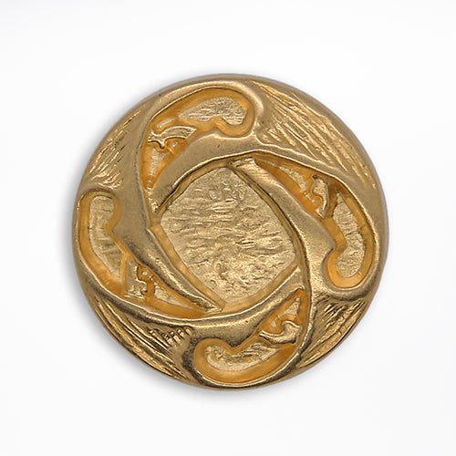 Paisley Maze Gold Metal Button (Made in Italy)