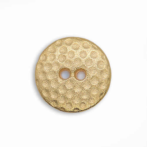 2-Hole Hammered Dots Gold Metal Button (Made in USA)