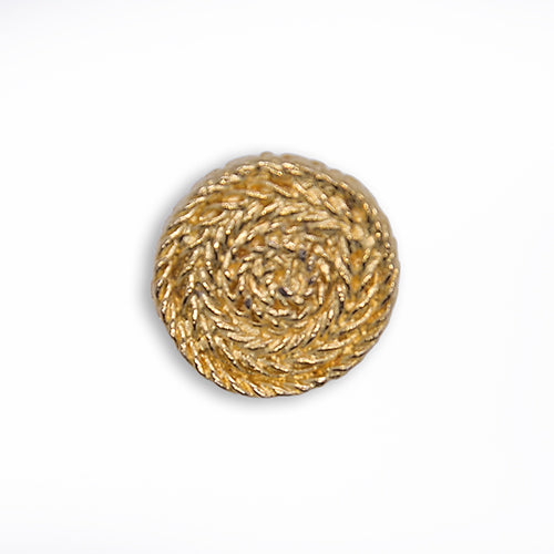 9/16" Braided Spiral Gold Metal Button (Made in USA)