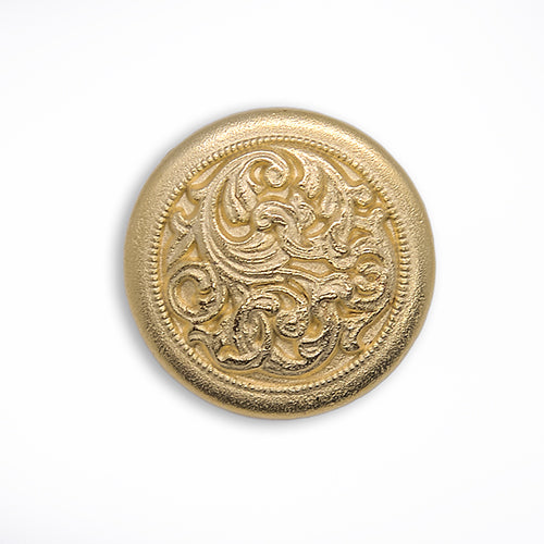7/8" Medieval Swirling Tendrils Gold Metal Button (Made in USA)
