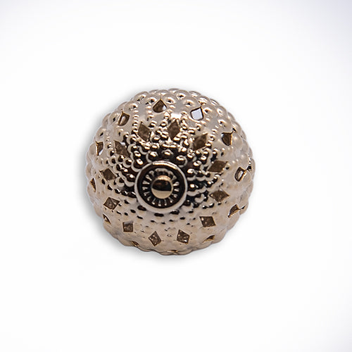 3/4" Filigree Pale Gold Metal Ball Button (Made in Spain)