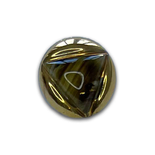 9/16" Enclosed Equilateral Triangle Golden Dijon Glass Button (Made in Germany)