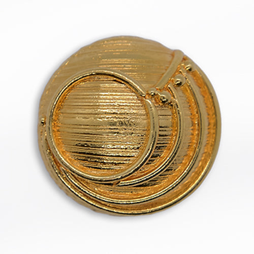 Circular Whosh Gold Metal Button (Made in Switzerland)