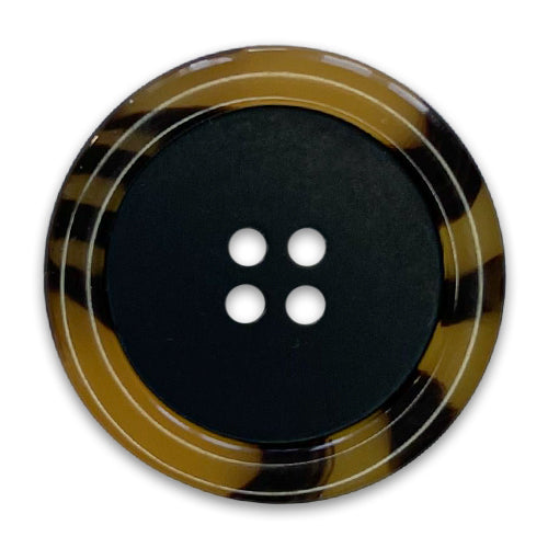 Mock Tortoiseshell 4-Hole Plastic Button (Made in Germany)