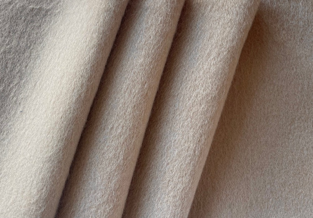 Sandy Camel Brushed Wool & Cashmere Coating (Made in Italy)