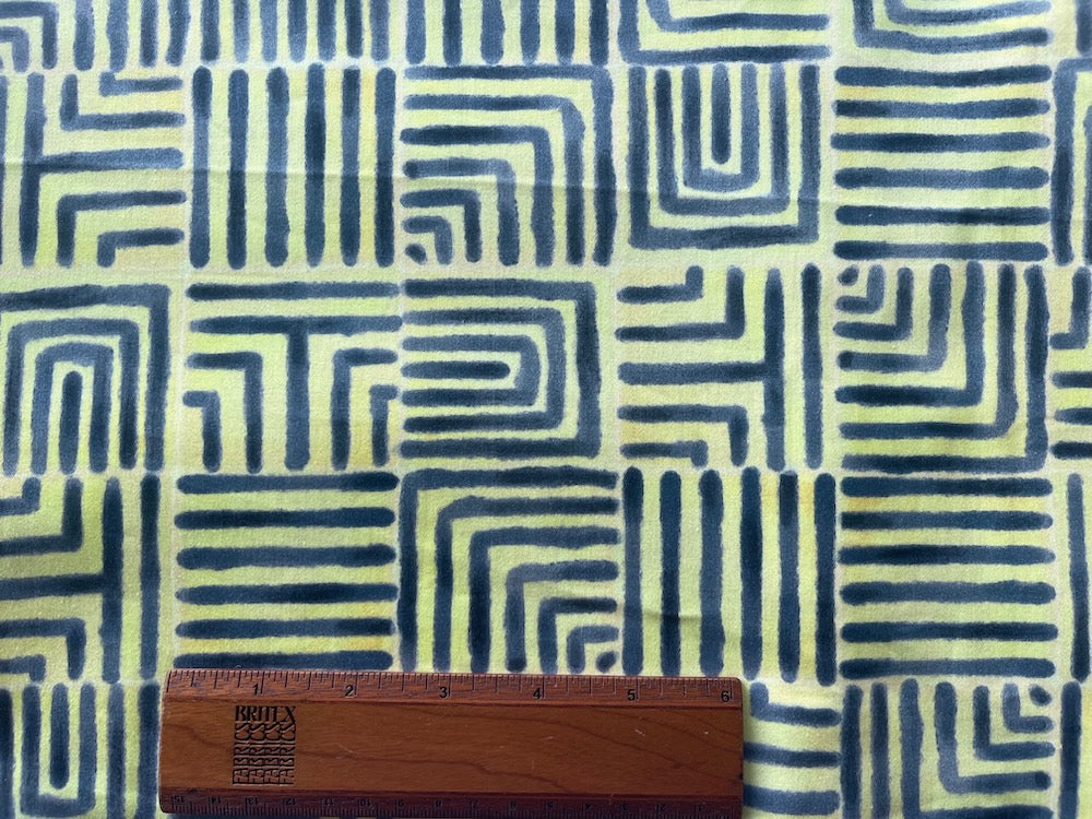 Dandelion Checkered Maze Stretch Cotton (Made in Italy)