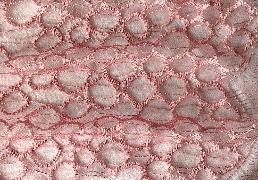 Sweet Pink Lemonade Poliamide Lace Fabric (Made in Italy)