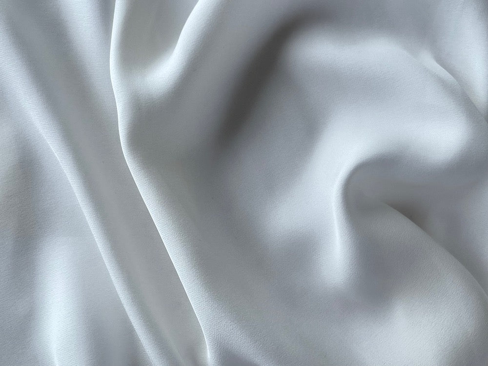Lusterous Silk White Silk Blend Crepe (Made in Italy)