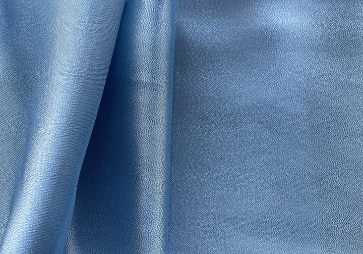 Silvery Summer Sky Blue Silk Blend Lame (Made in Italy)