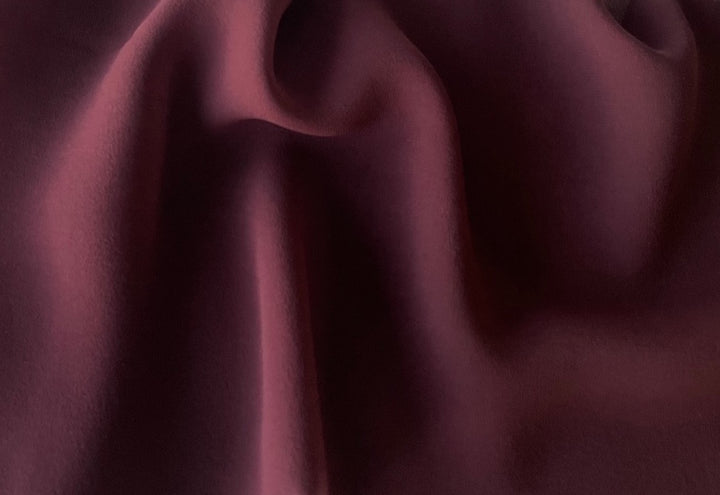 Sheer Heady Deep Merlot Silk Chiffon (Made in Italy)