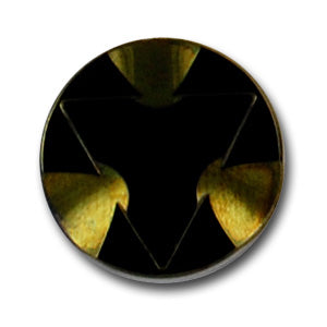 Glossy Olive Green Czech Glass Button (Made in Switzerland)