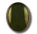 Oval Olive Green Czech Glass Button