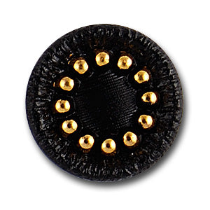 Black & Gold Czech Glass Button