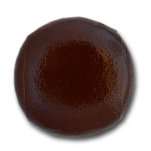 Glossy Chocolate Brown Leather Button (Made in Italy)