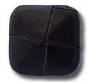 Jet Black Square Woven Leather Button (Made in Italy)