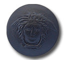 Medusa Charcoal Grey Leather Button (Made in Italy)