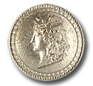 13/16" Ancient Roman Coin Silver Metal Button