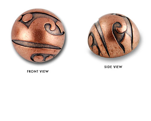 Arabesque Domed Copper Metal Button