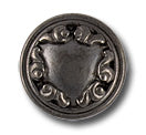 11/16" Scroll-Bordered Dark Silver Metal Button (Made in Italy)
