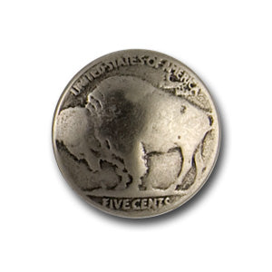 Buffalo Nickel Silver Metal Button