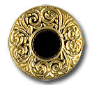 Black Enamal & Gold Engraved Metal Button (Made in Italy)