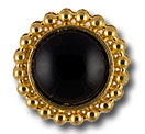 Gold Metal Button with Black Dome