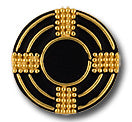 Black Enamel & Gold Metal Button (Made in Switzerland)