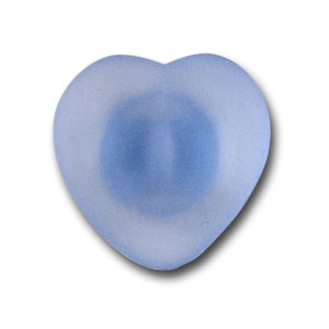 Blue Heart Glass Novelty Button (Made in Germany)