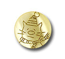 5/8" Pearlized Pale Yellow Cat Plastic Novelty Button (Made in Italy)