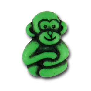 11/16" Lucky Monkey Plastic Novelty Button