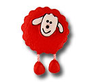 3/4" Red Sheep Plastic Novelty Button