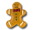 1 1/8" Gingerbread Resin Novelty Button