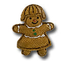 1 1/8" Gingerbread Girl Resin Novelty Button