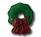 1 1/8" Festive Wreath Resin Novelty Button