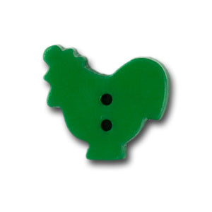 3/4" Green Chicken Plastic Novelty Button