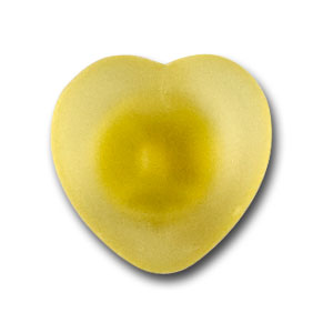 Palest Yellow Heart Glass Novelty Button (Made in Germany)